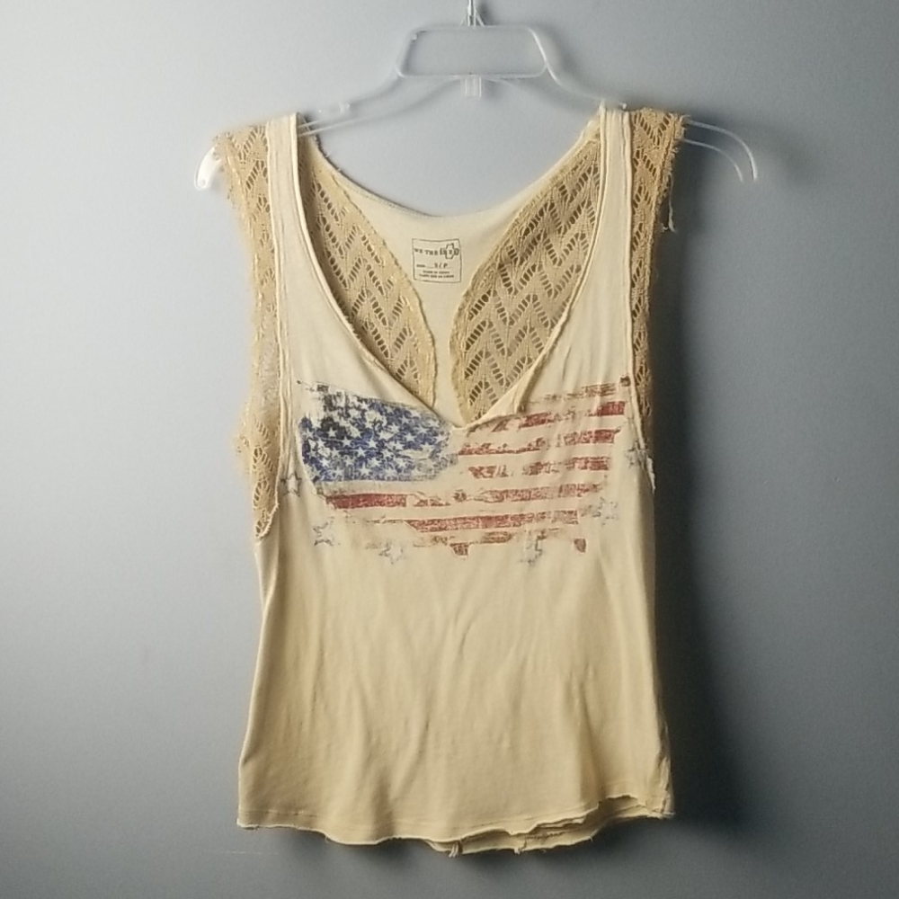Free people sleeveless american flag top